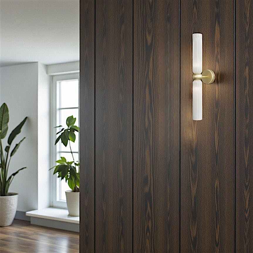 Applique rétro en verre dépoli, forme sablier fin SOLANA