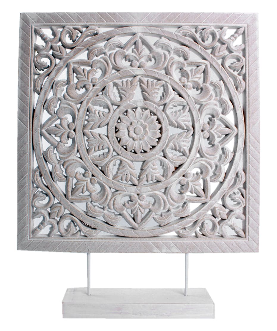 Arabesque d'Ornement en bois blanc sur pied H40cm