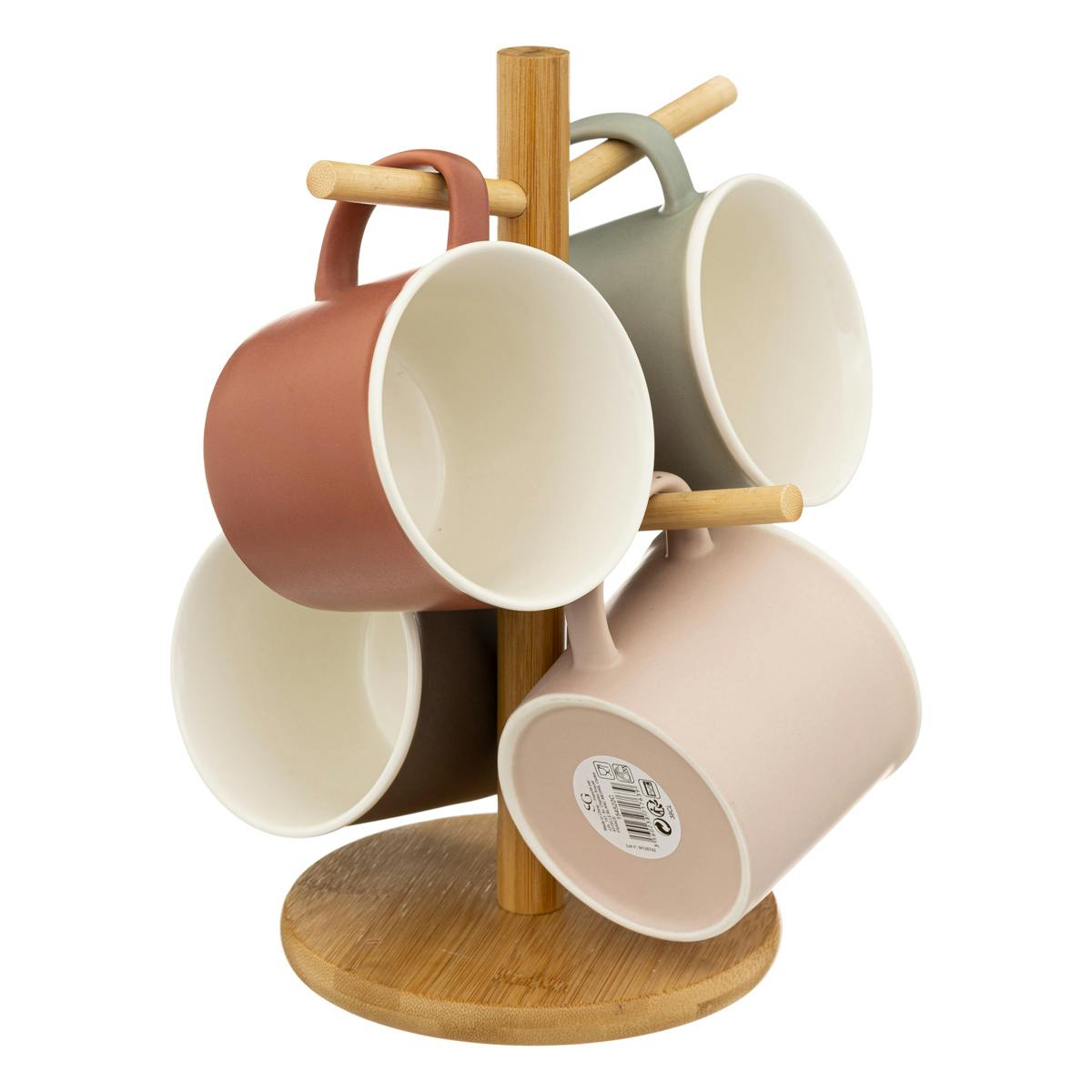 Arbre à mugs tons mats (5 pièces)