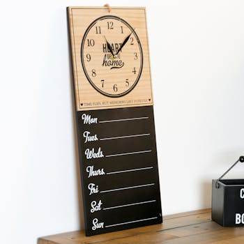 Ardoise murale avec horloge