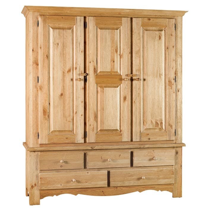 Armoire 196cm Pin ciré HANNOVER