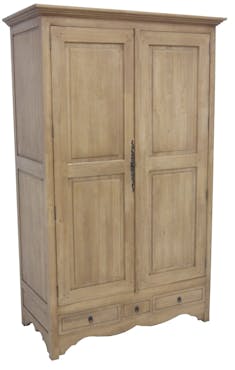  Armoire 2 portes avec penderie hévéa 120X60x195cm TRADITION