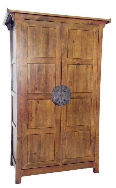 Armoire 2 portes avec penderie hévéa 125x60x196cm MAORI