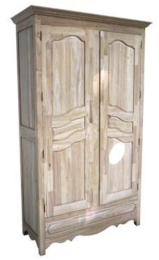  Armoire 2 portes hévéa 120x50x200cm TRADITION