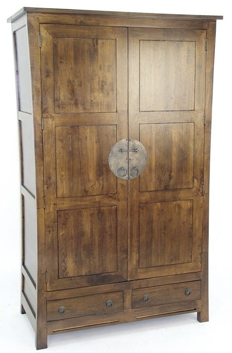 Armoire 2 portes hévéa 120x60x195cm MAORI