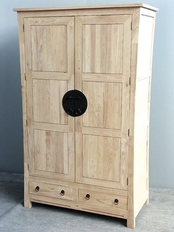 Armoire 2 portes hévéa 120x60x195cm MAORI