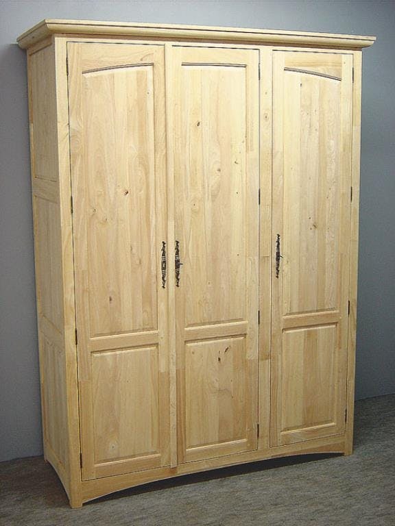 Armoire 3 portes avec penderie hévéa 150x60x200cm TRADITION