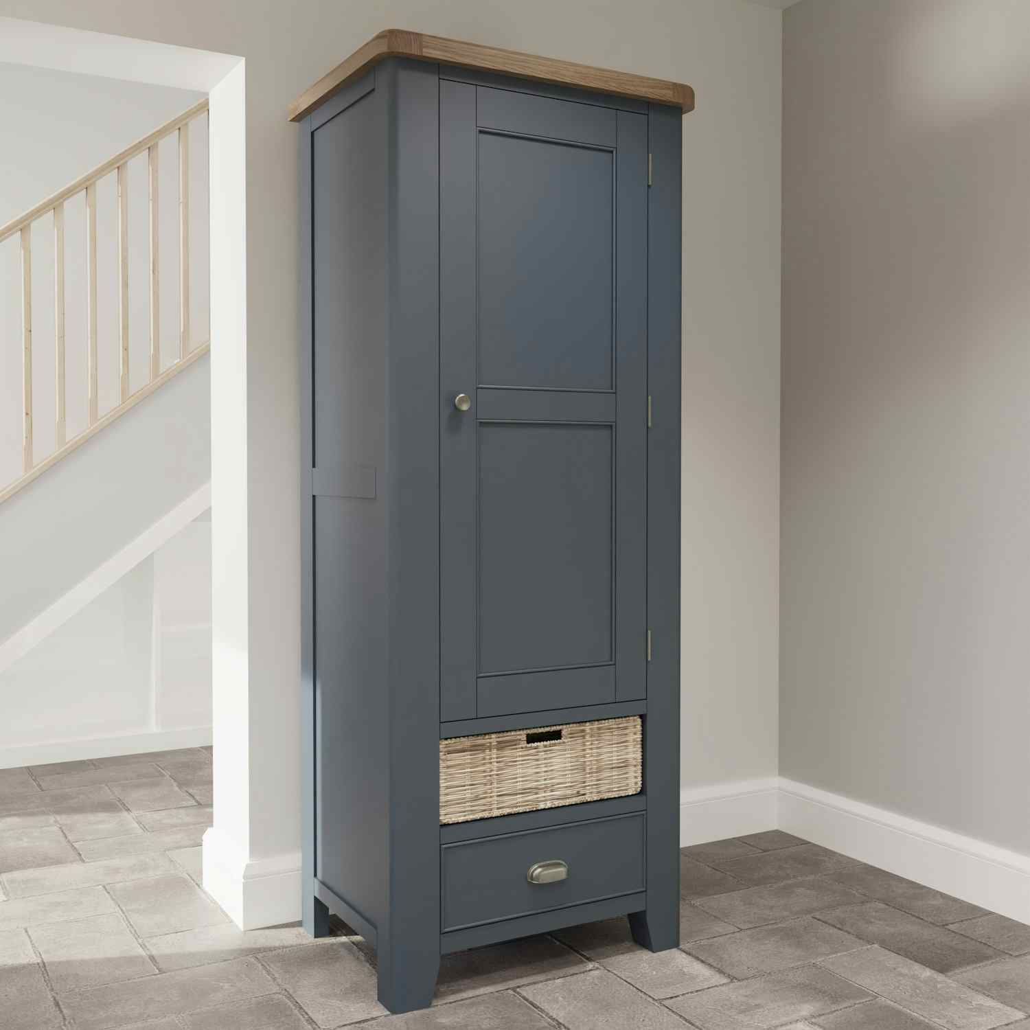 Armoire de rangement en bois finition bleu profond HOVE Armoires