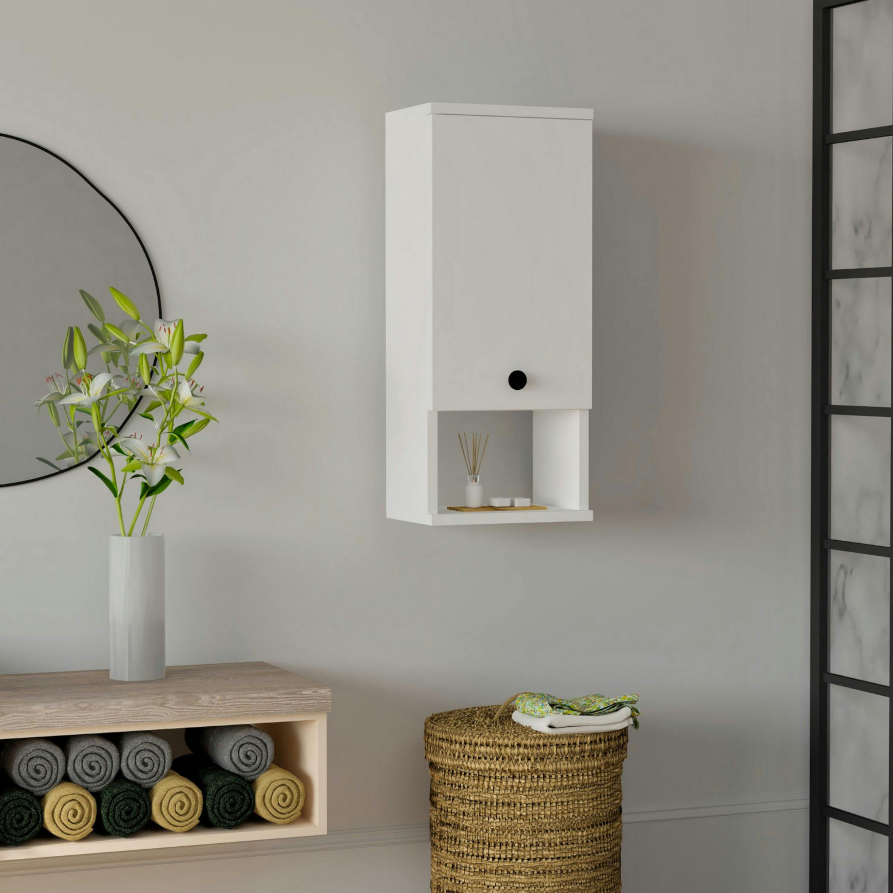 Armoire de toilette blanche, 1 porte 1 niche MARFA