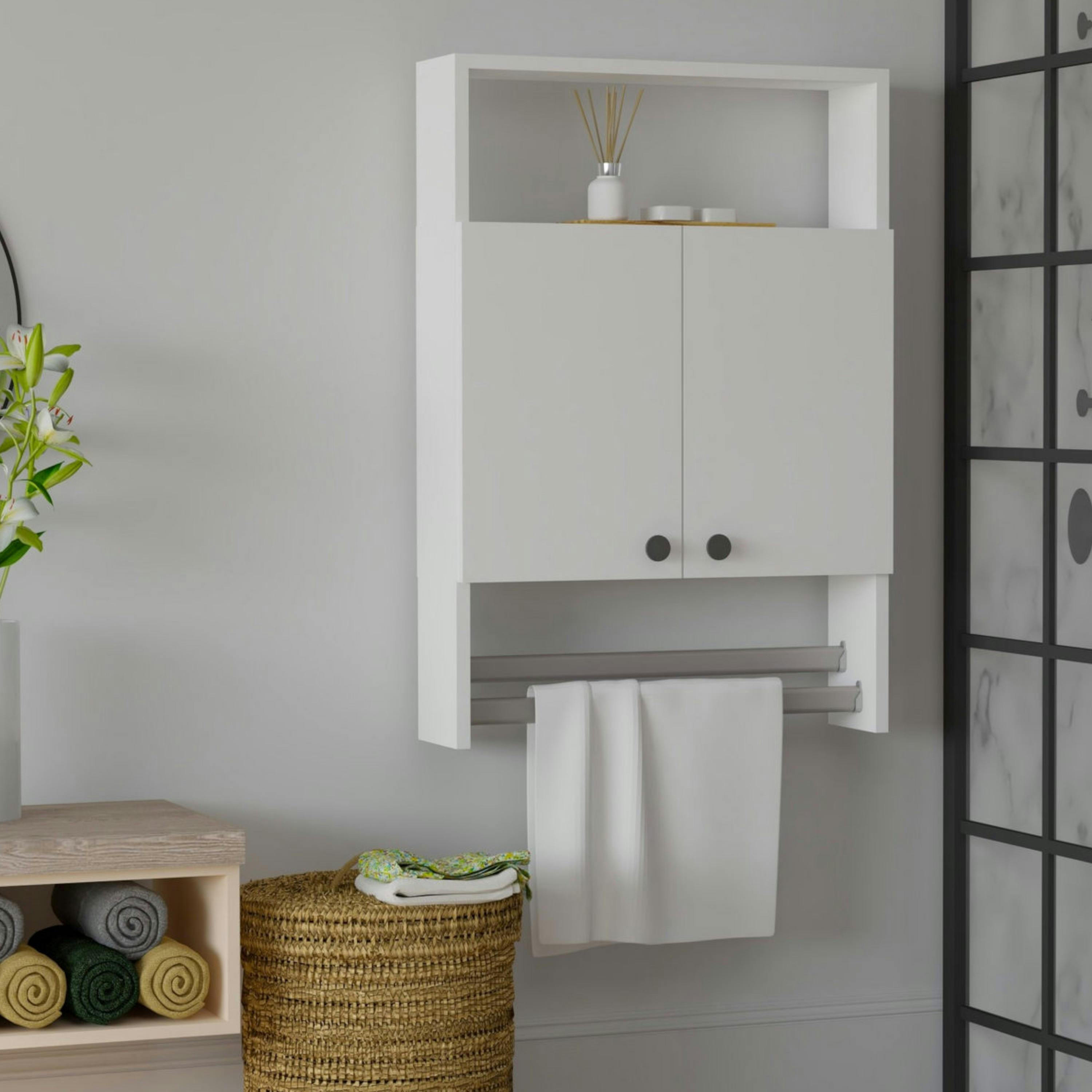 Armoire de toilette blanche 1 porte-serviettes MARFA