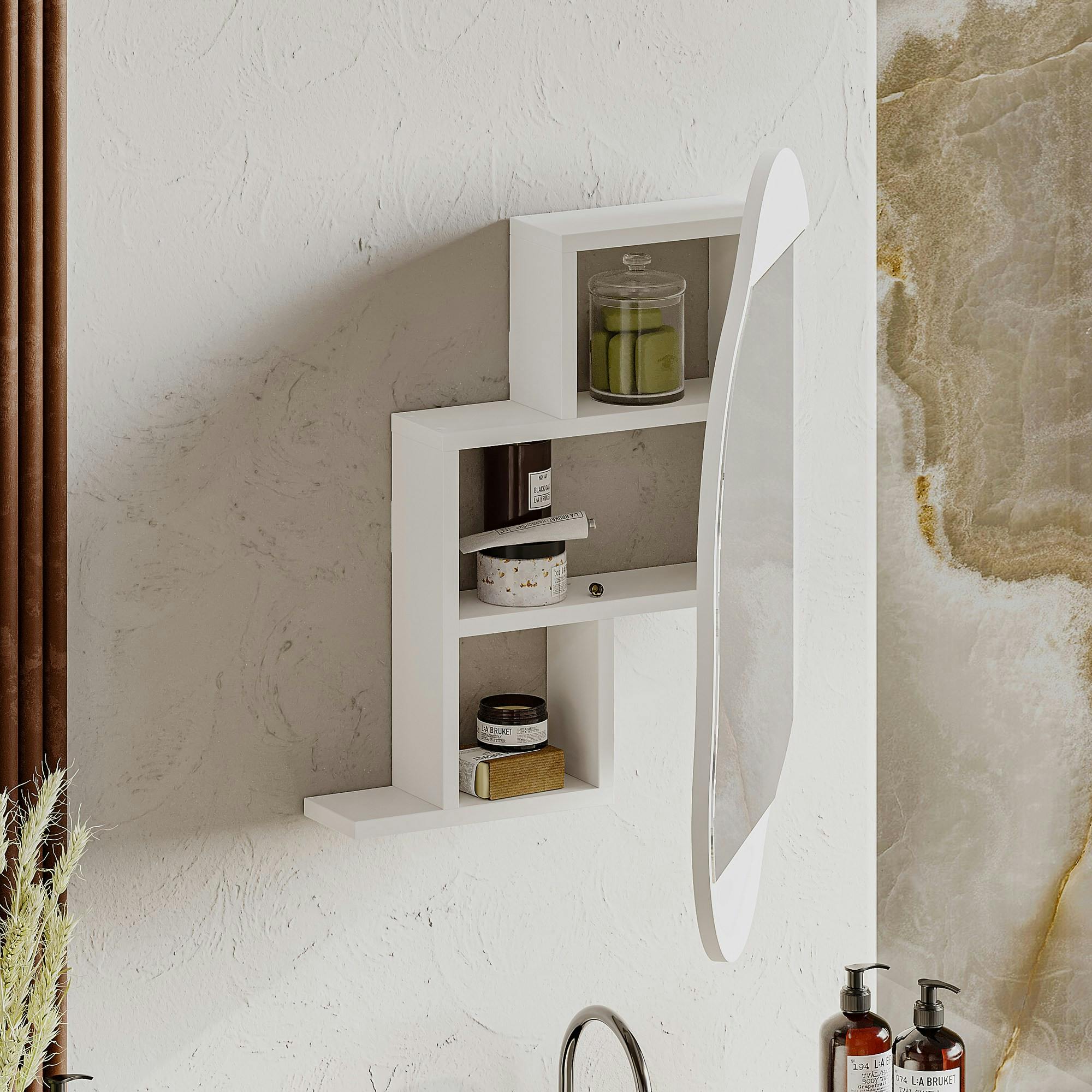 Armoire de toilette organique blanche 1 miroir CODY