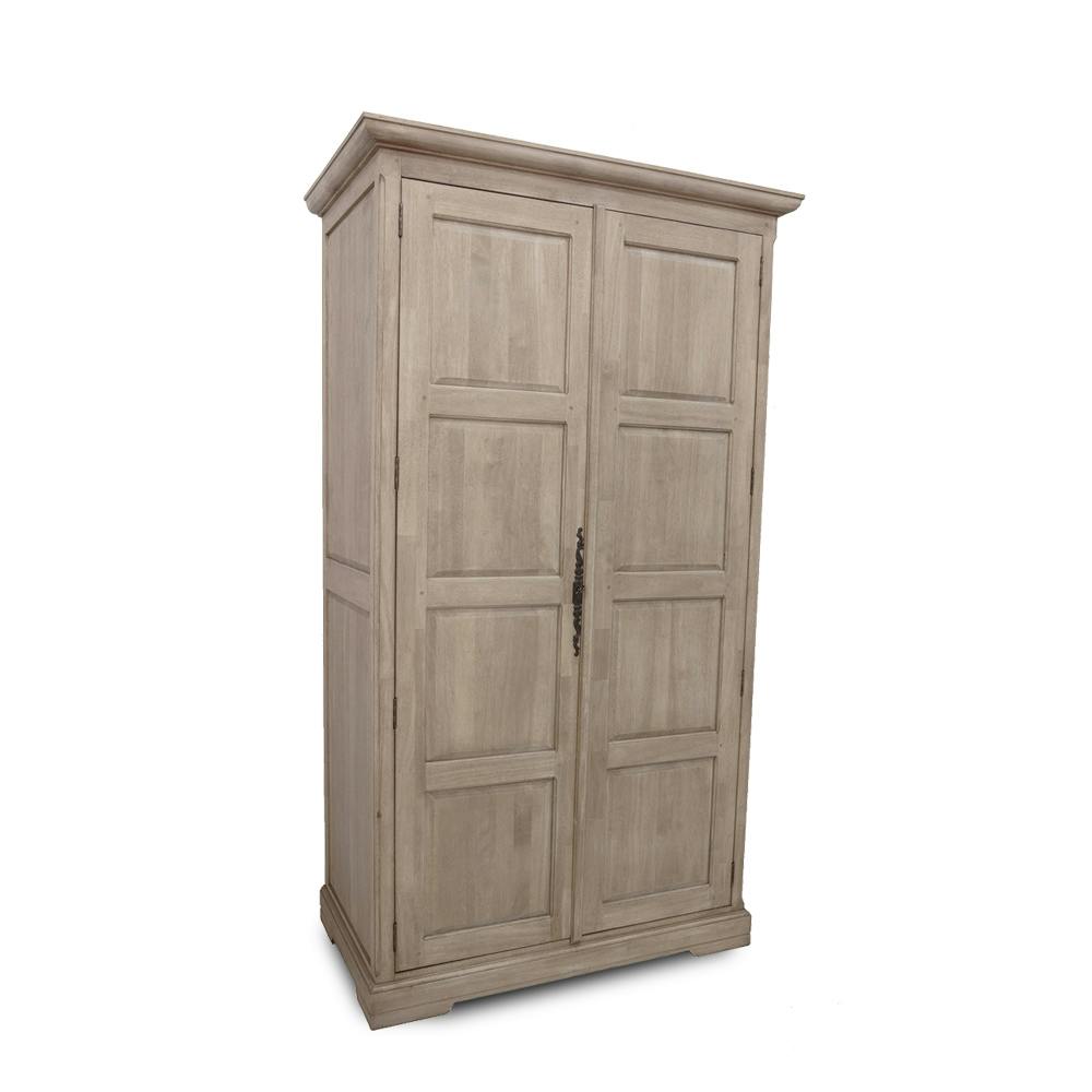 Armoire dressing 2 portes hévéa 110x62x195cm HELENA