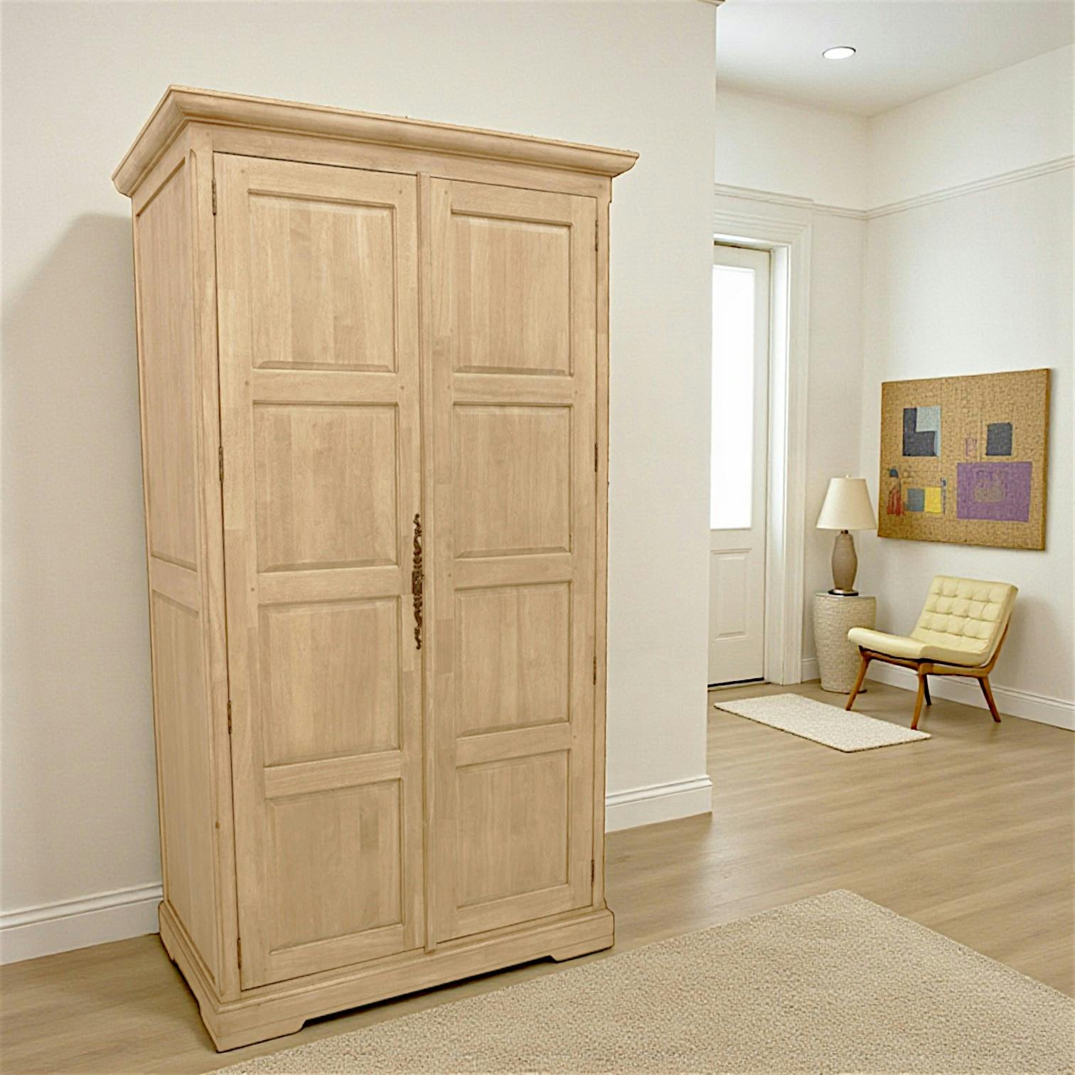 Armoire dressing 2 portes hévéa 110x62x195cm HELENA