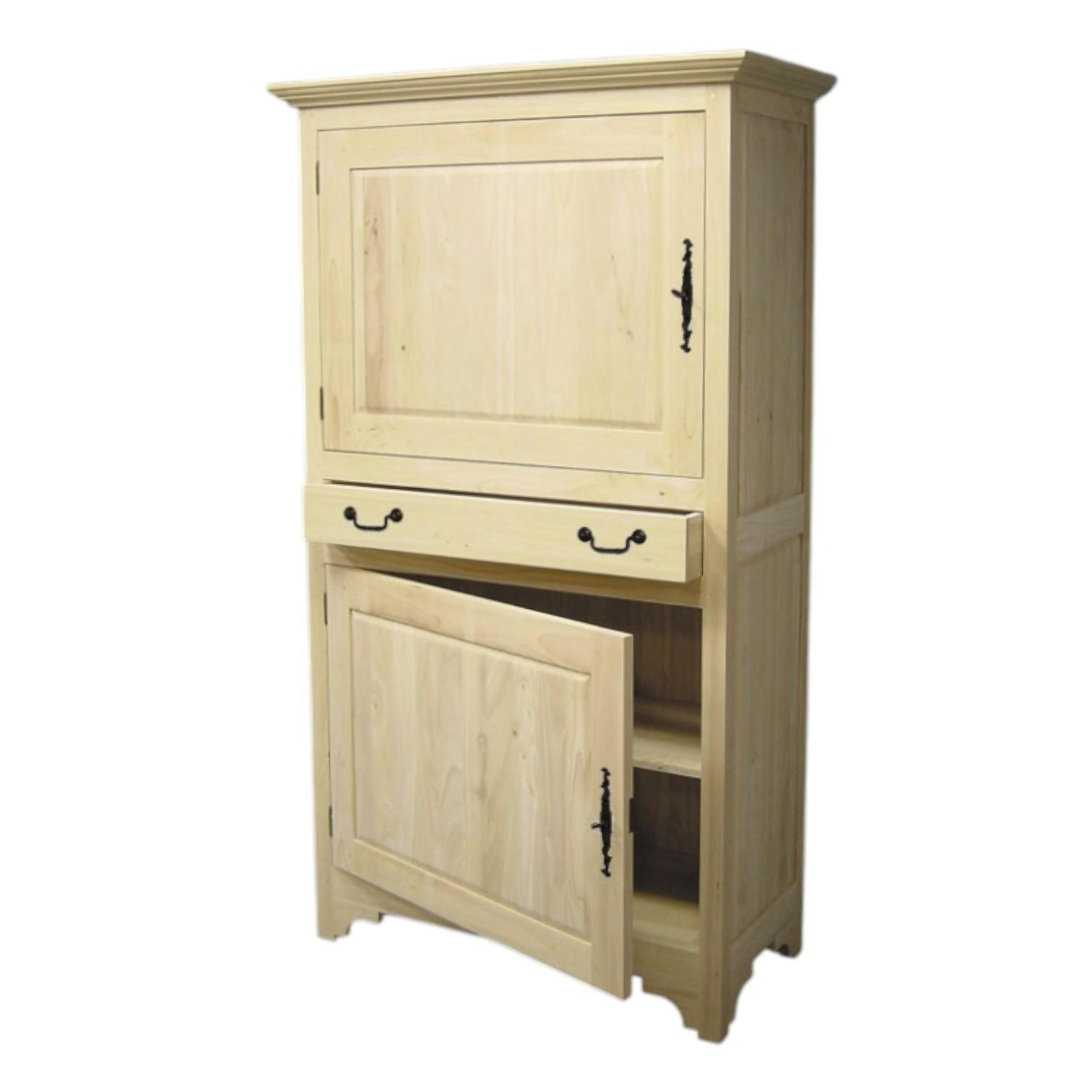 Armoire Hévéa 2 portes, 1 tiroir 105x50x185cm TRADITION