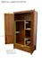 Armoire Hévéa 2 portes, 2 tiroirs, 100x55x195cm HELENA