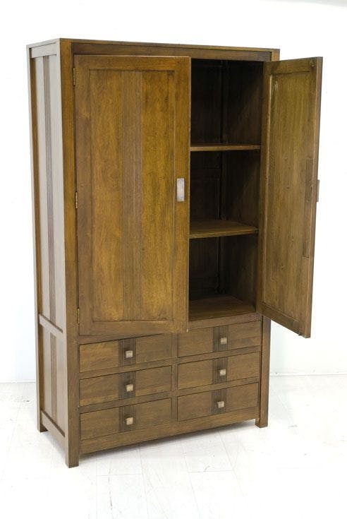 Armoire hévéa 6 tiroirs 100x175cm GALA