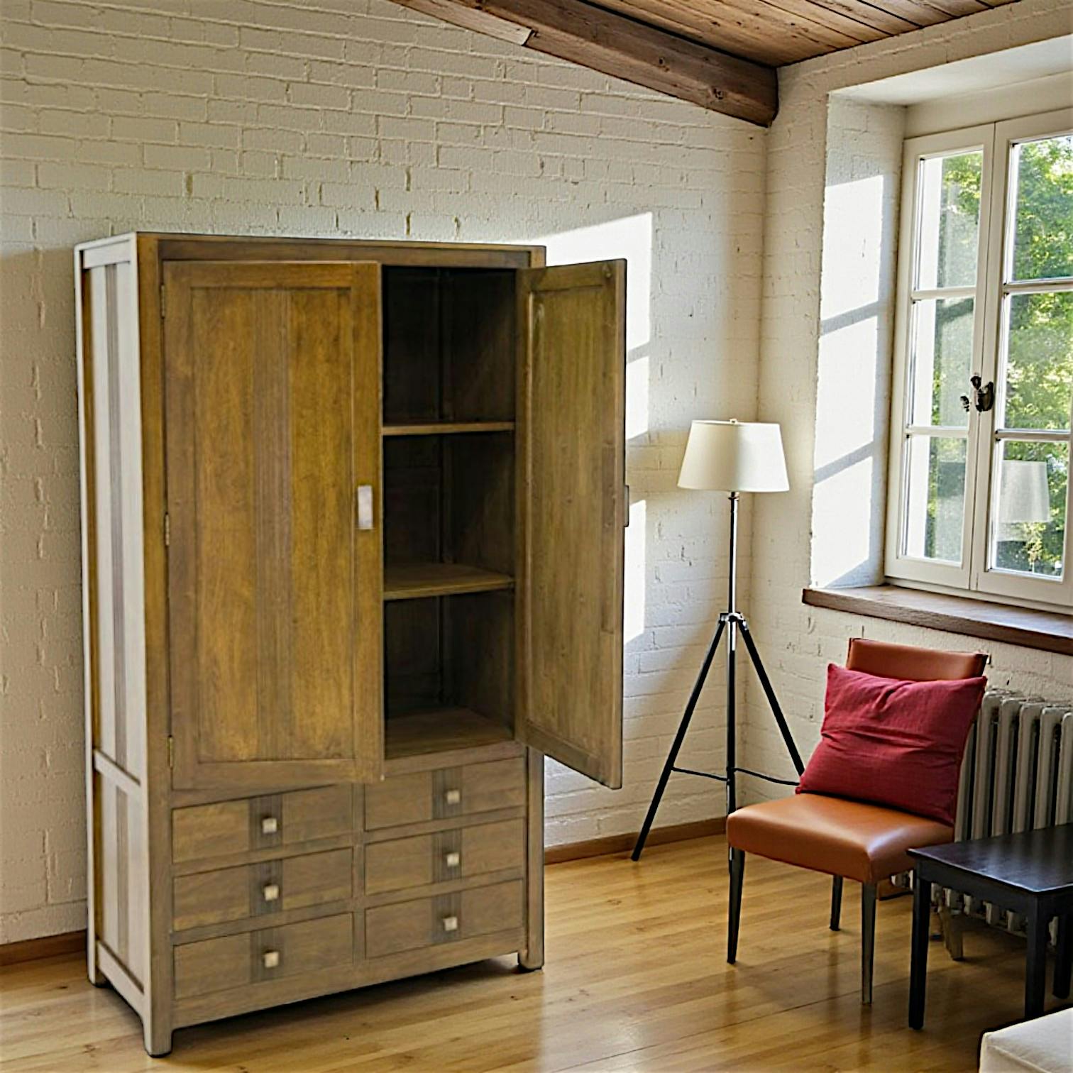 Armoire hévéa 6 tiroirs 100x175cm GALA