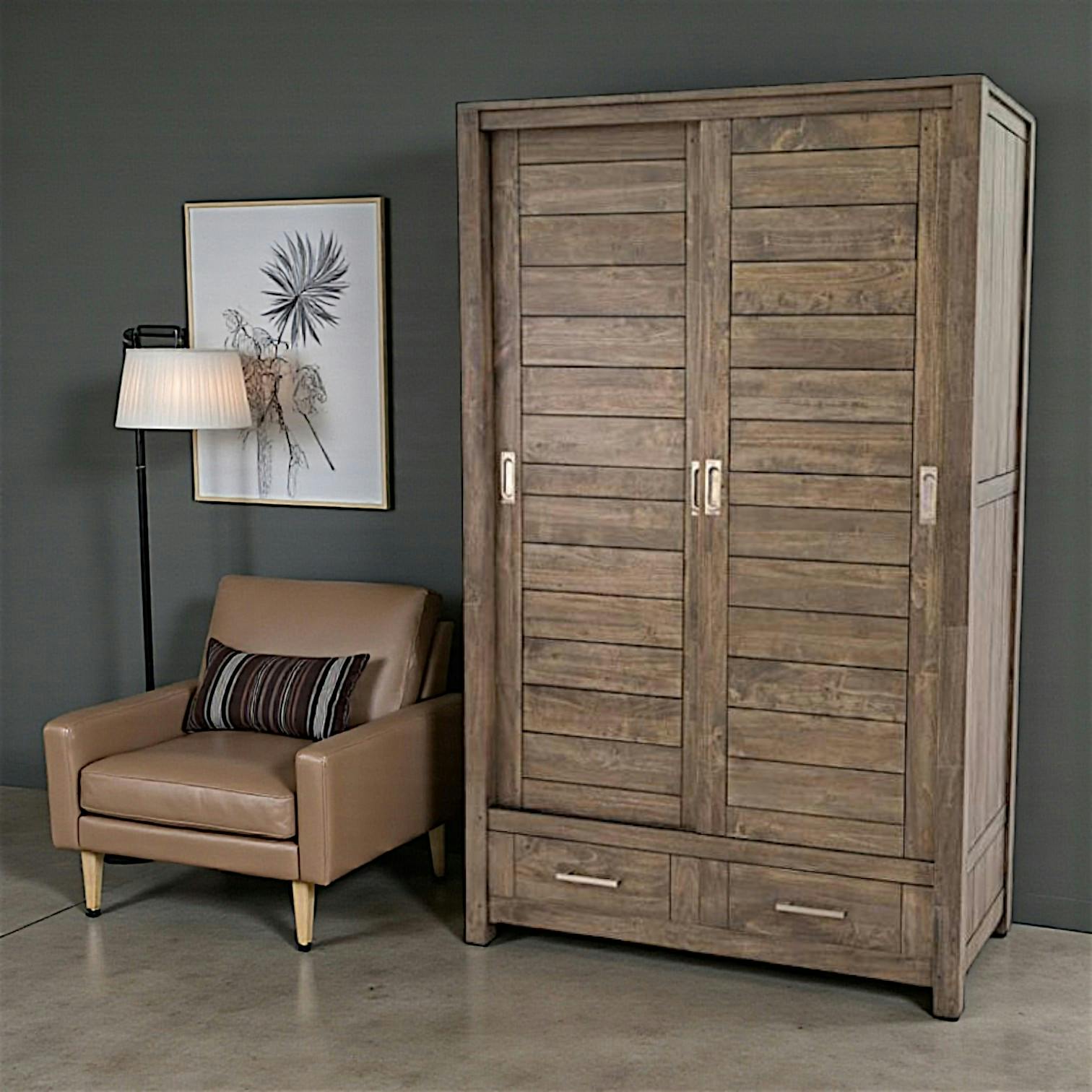 Armoire hévéa moderne 120x196cm ATTAN