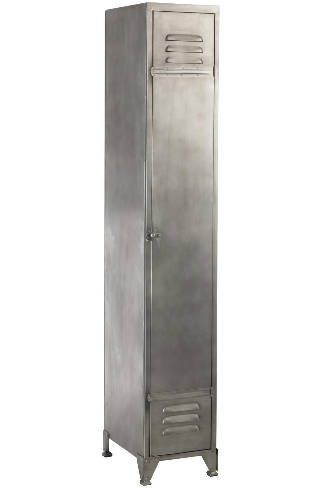 Armoire métallique 3 étagères gris clair 29x41x175 cm ref.30022917