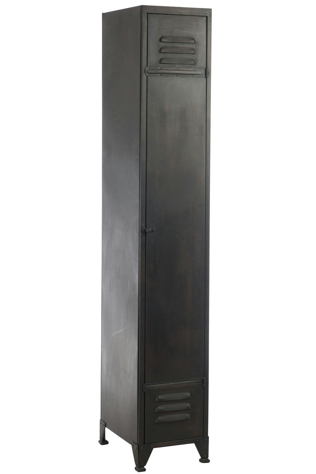 Armoire métallique 3 étagères gris foncé 29x41x175 cm ref.30022918