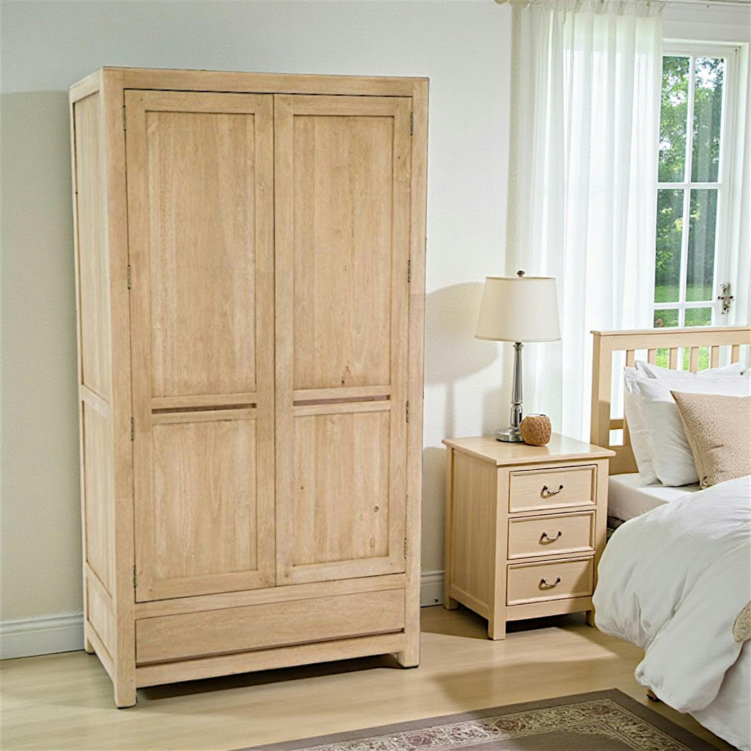 Armoire moderne hévéa 105x195cm OLGA