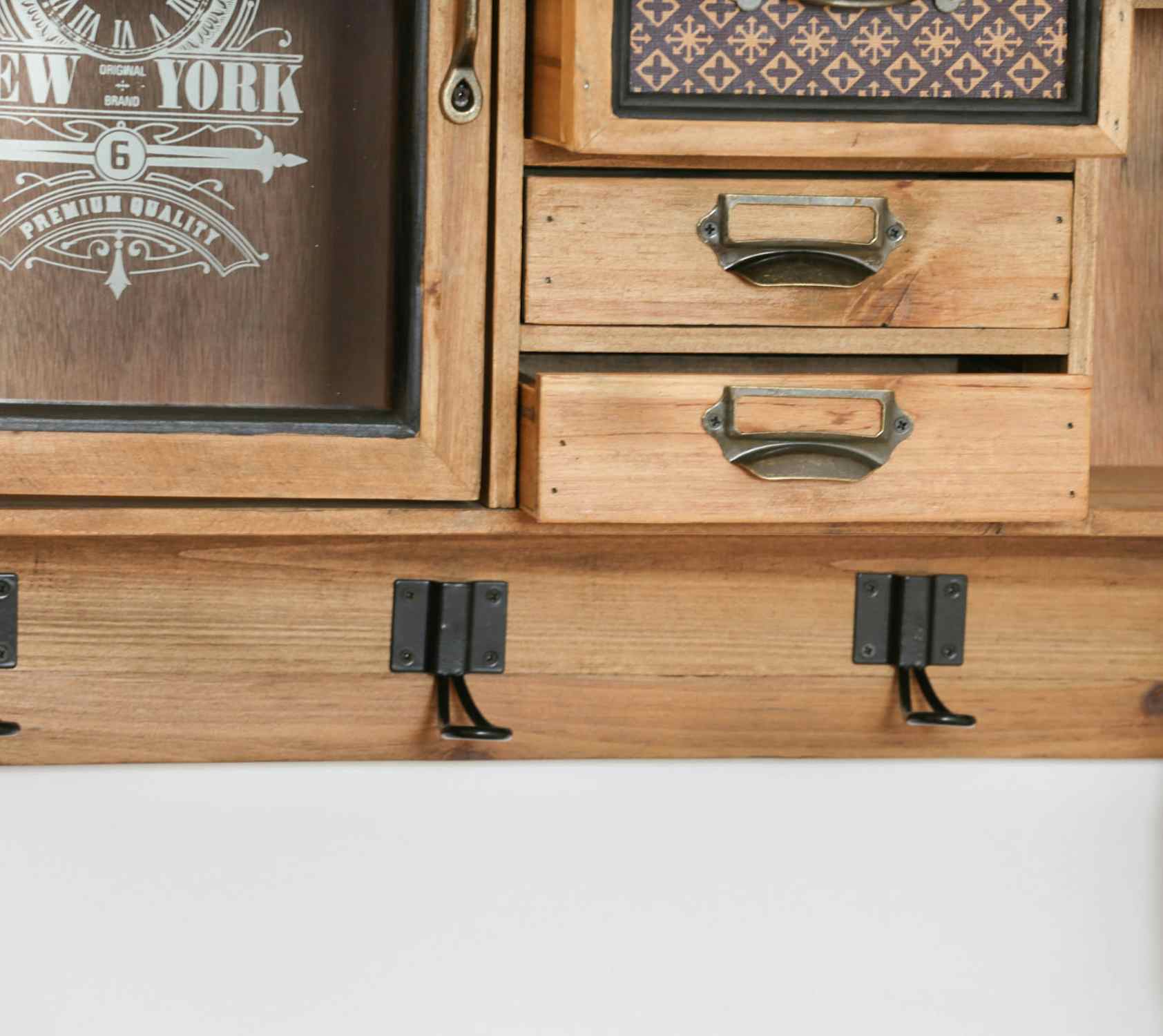 Armoire murale vintage 4 tiroirs 2 portes LAMPHUN Rangements cuisine