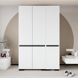 Armoire penderie blanche, 3 portes 1 tringle BYRON