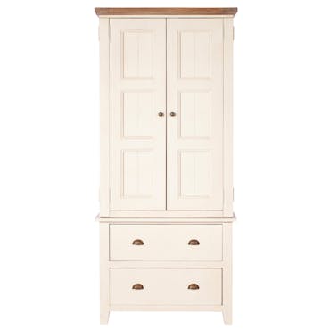 Armoire penderie blanche bois recyclé 85 cm BRISTOL