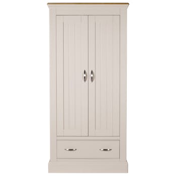Armoire penderie bois de chêne et pin 1 tiroir PORTLAND