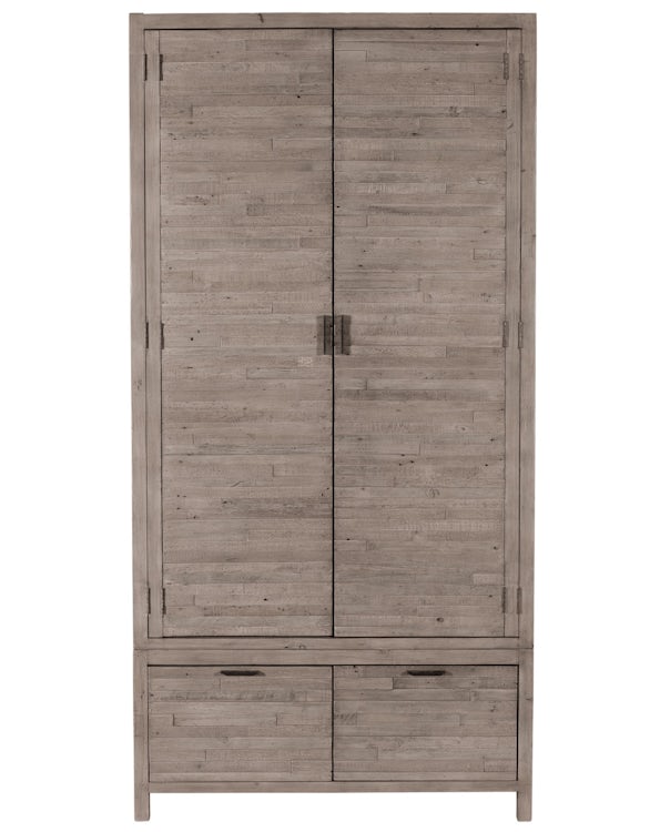 Armoire penderie bois recyclé grisé SIENNE Armoires / Penderies