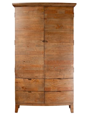 armoire moderne en bois avec vêtements : illustration de stock 1402668875