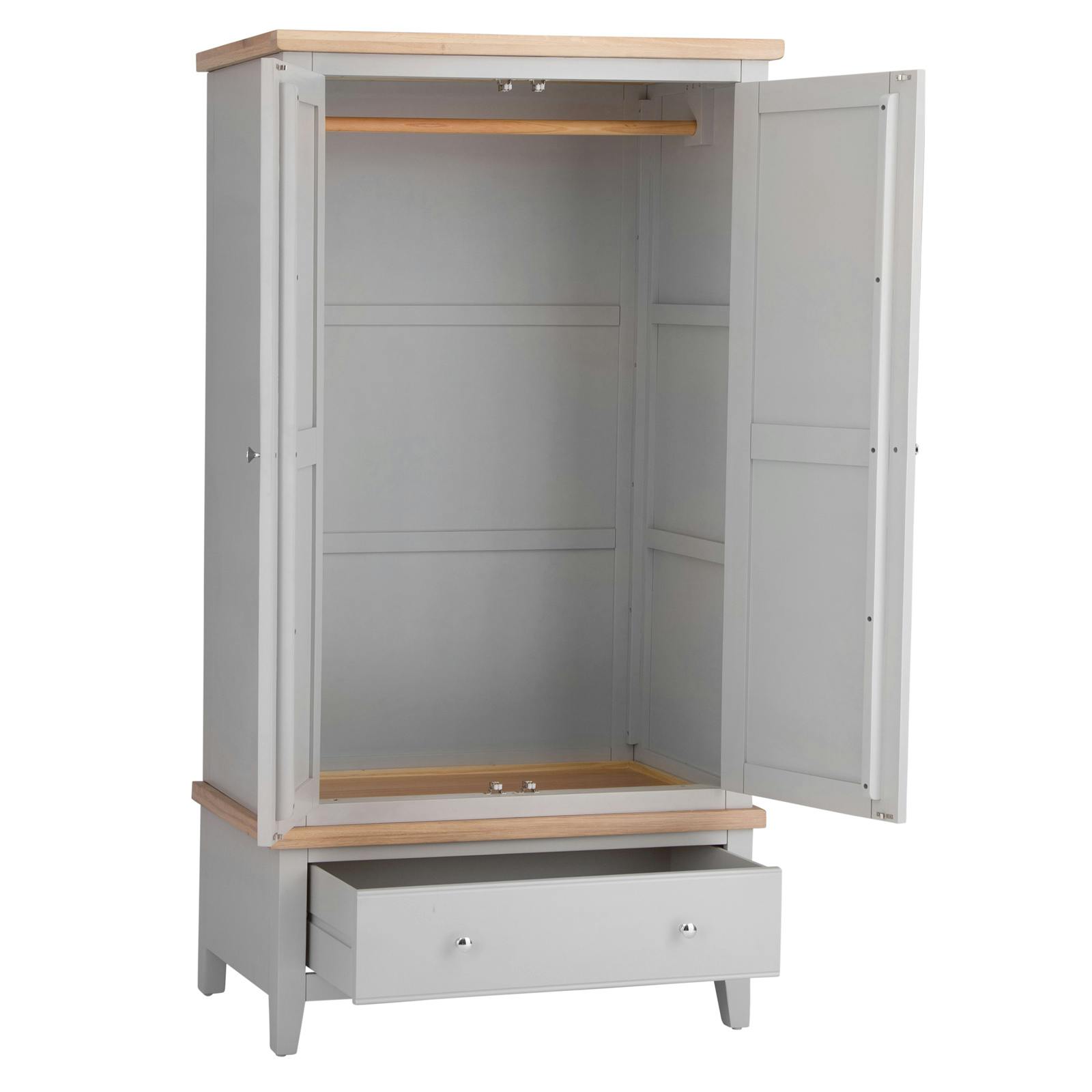 Armoire penderie grise 2 portes PAROS Armoires / Penderies Pier Import