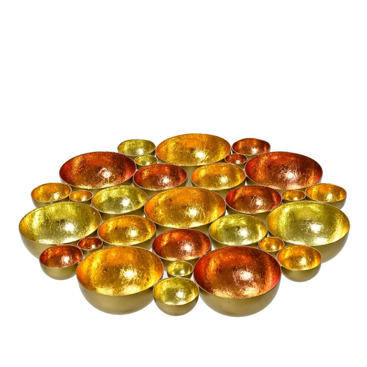 Assiette de présentation bols cuivrés