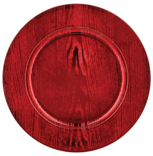 Assiette de présentation en bois rouge D33cm
