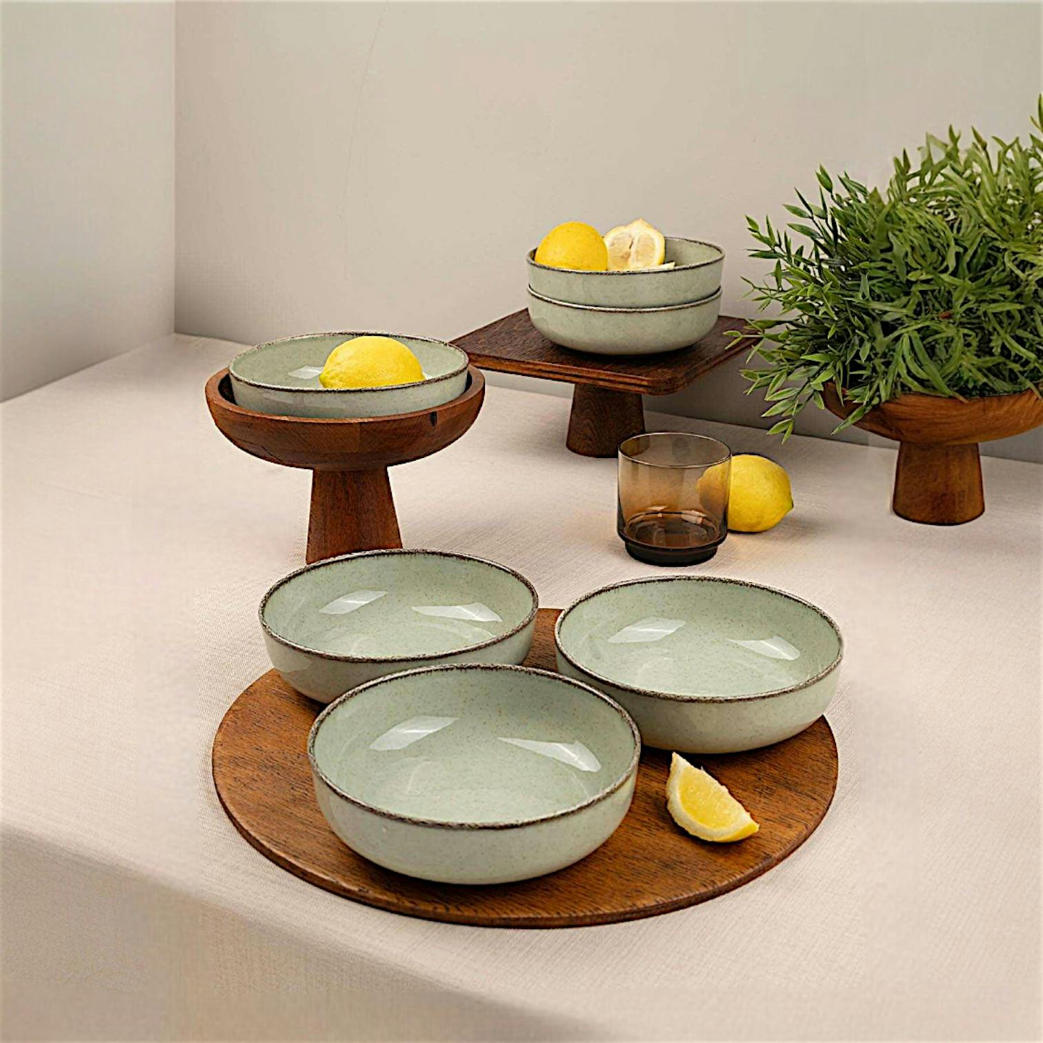 Assiette d'entrée creuse vert antique 15 cm (lot de 6) ELDA