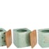 Assortiment de 3 boites en céramique et couvercle bambou - H16cm