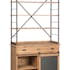 Bahut cuisine bois métal étagères et armoire 100x47x200 cm ref.30022871