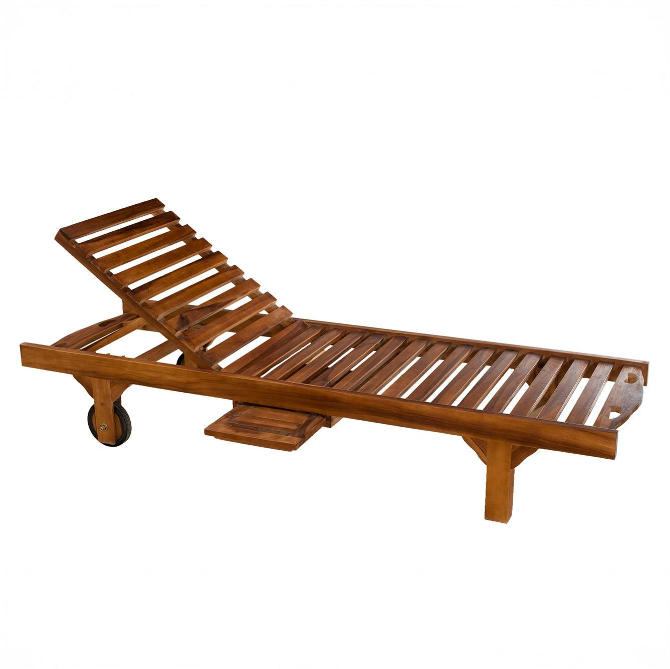 Bain de soleil transat jardin en teck huilé 205cm MACAO