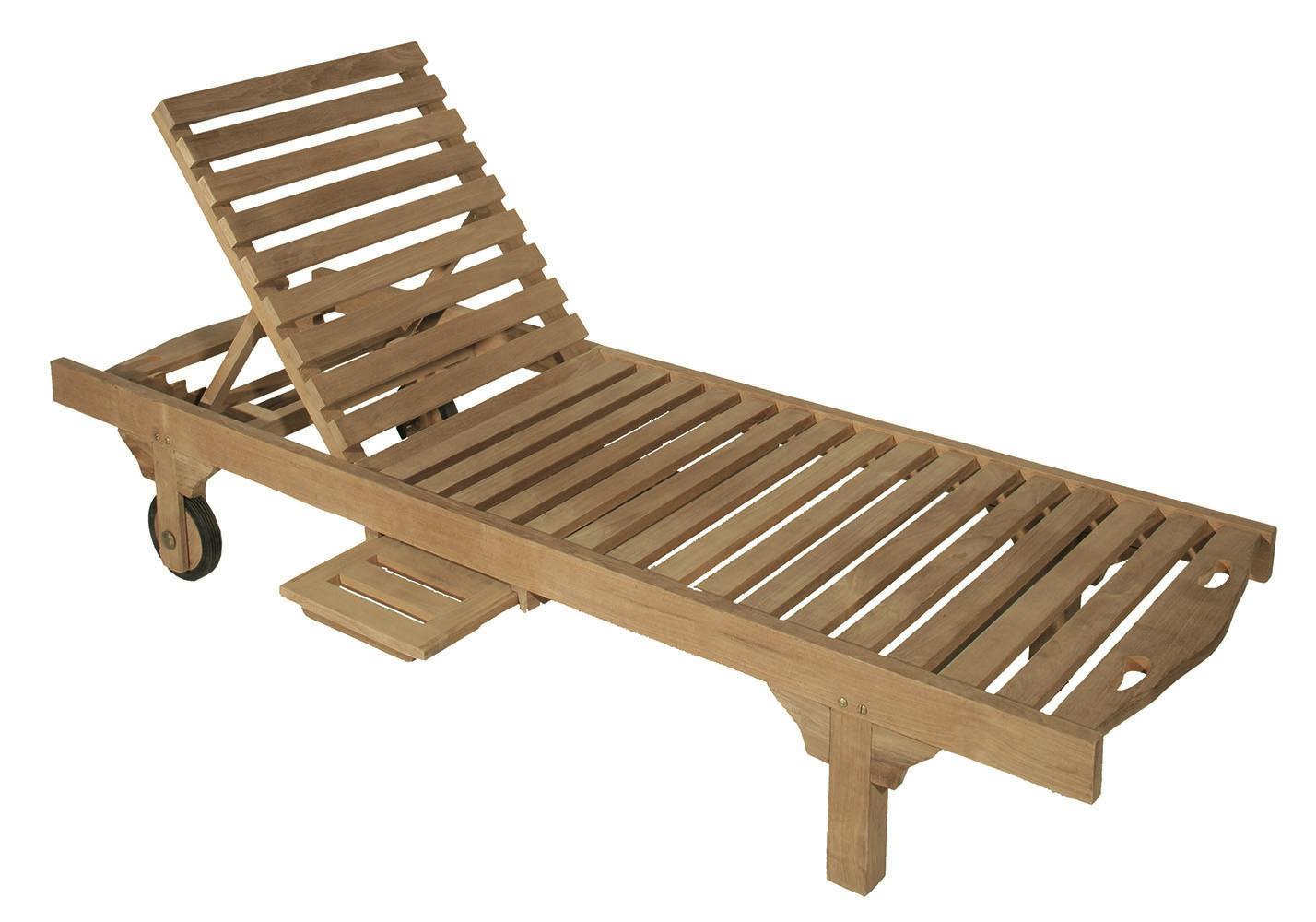 Bain de soleil transat jardin en Teck massif 205cm SUMMER