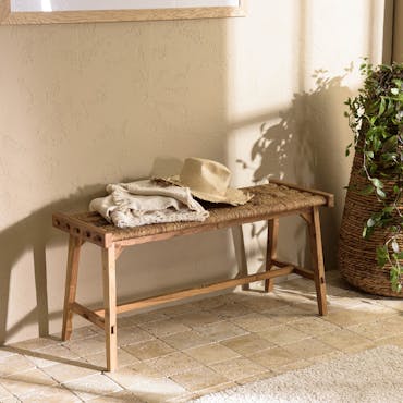  Banc 100 cm bois recyclé et chanvre tressé SWING