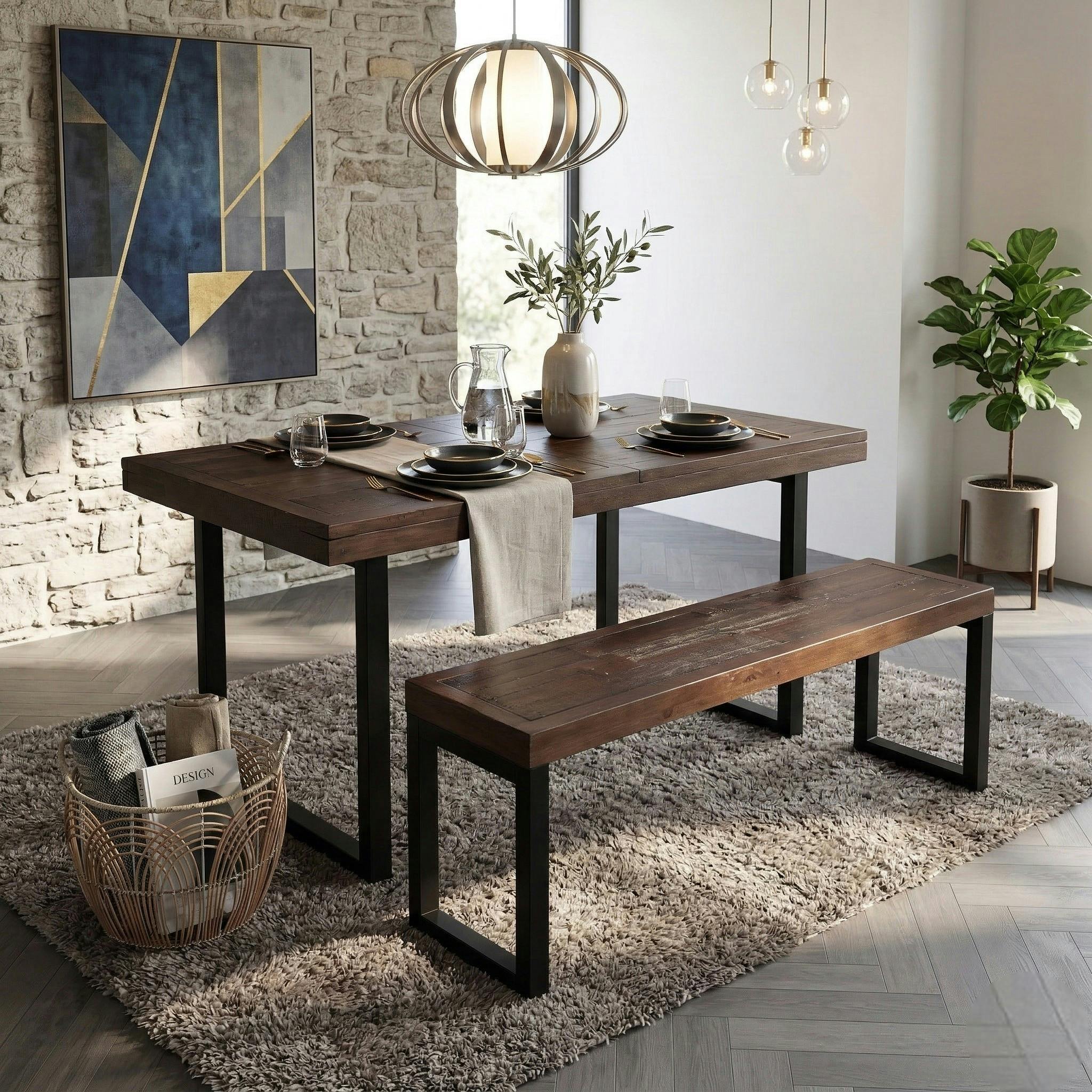 Banc bois brun recyclé 155cm SAMOA