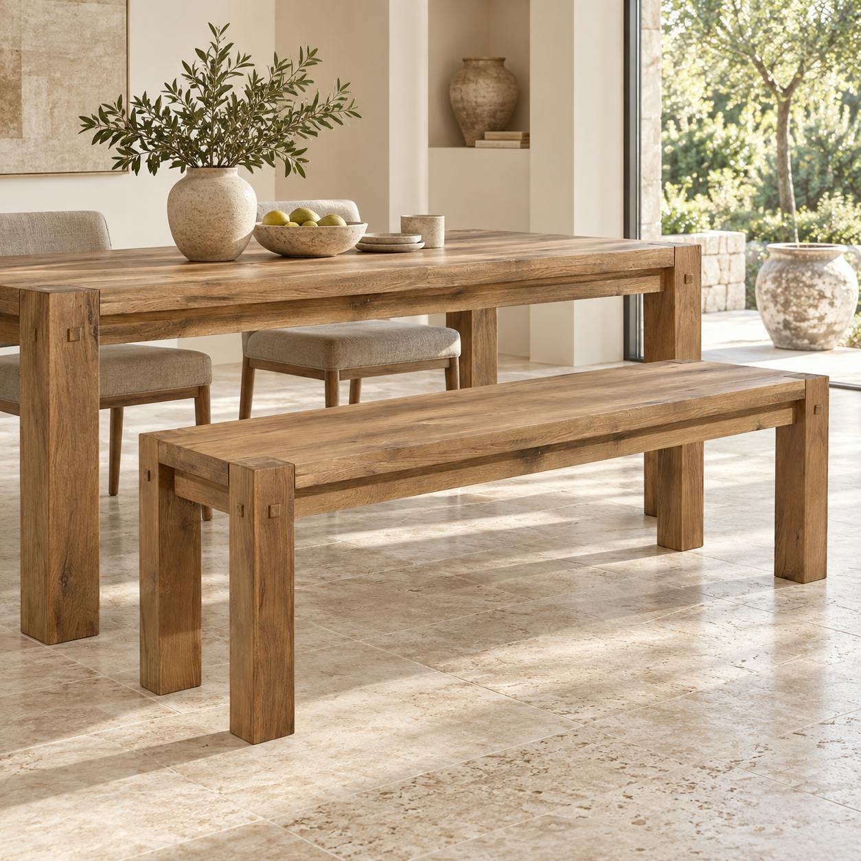 Banc bois chene massif 153cm FJORD