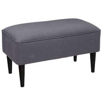 Banc / Bout de lit en tissu gris clair 70x38xH38cm