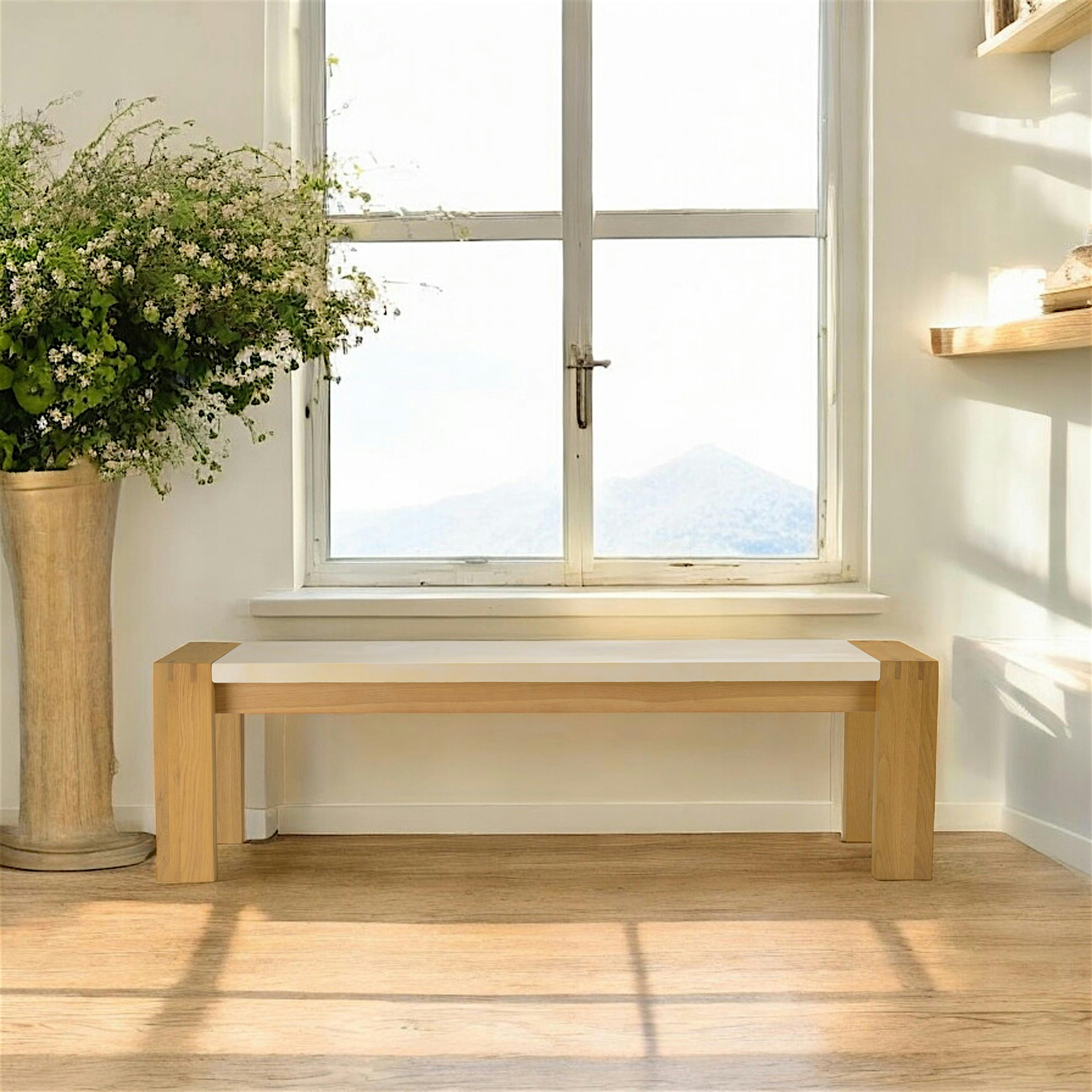 Banc chêne et béton beige 162 cm BRASILIA