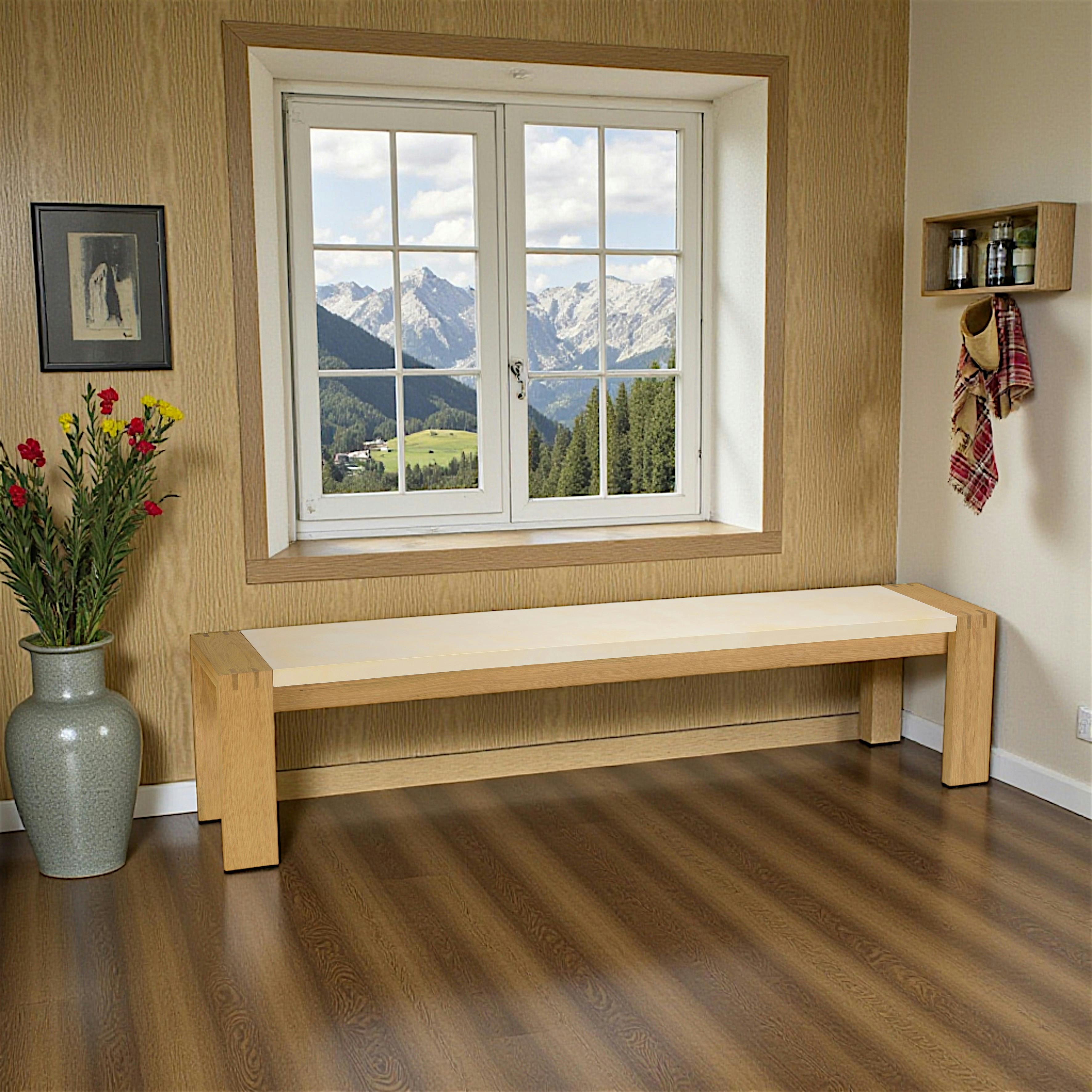 Banc chêne et béton beige 202 cm BRASILIA