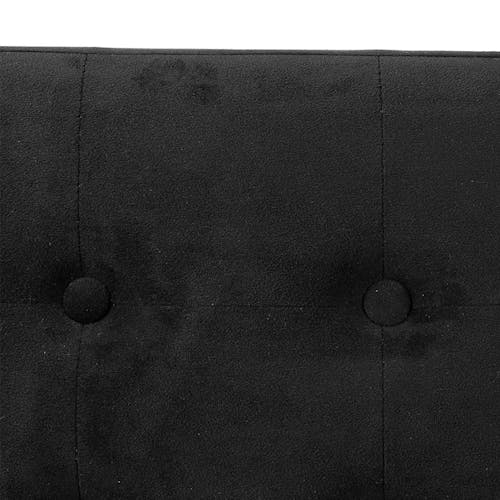 Banc coffre de rangement pliant avec revêtement en velours noir et structure en MDF 76X38X38cm