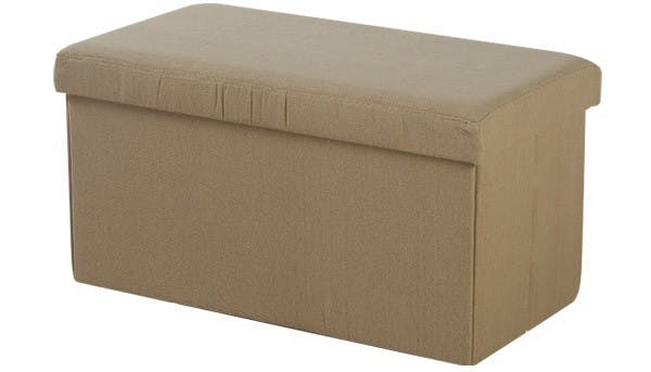 Banc coffre de rangement pliant Beige 76,5x40,5x40,5cm
