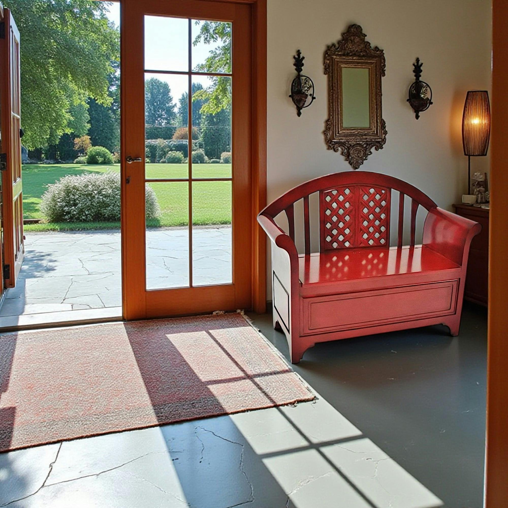 Banc coffre exotique hévéa 115x90cm TRADITION