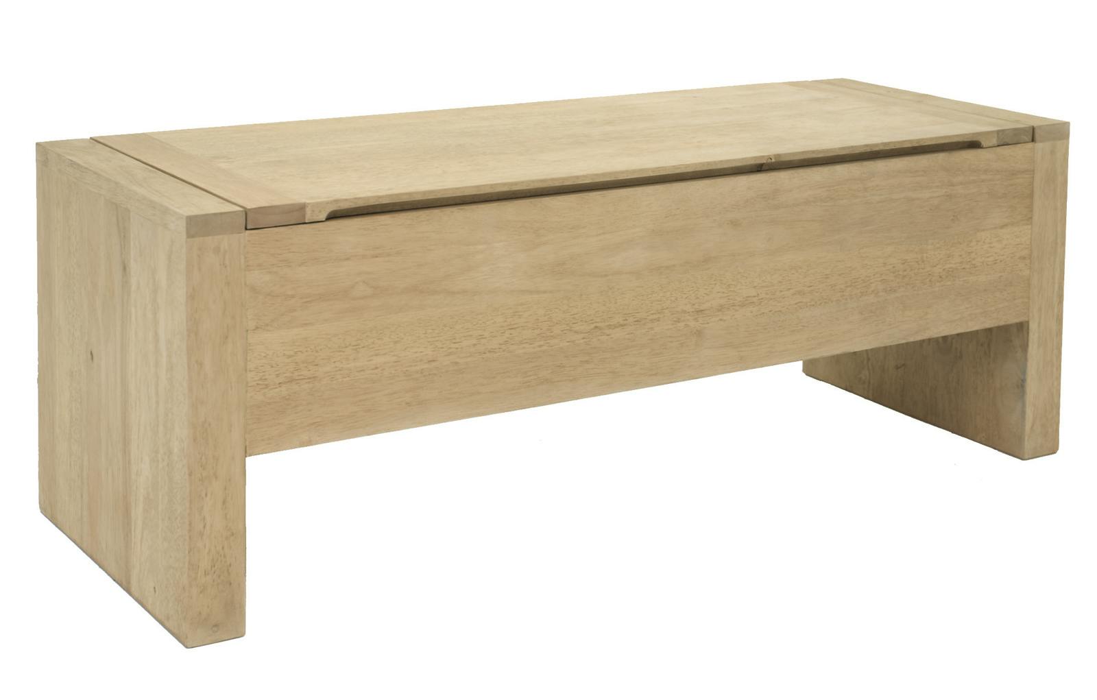 Banc coffre hévéa 118cm HELENA