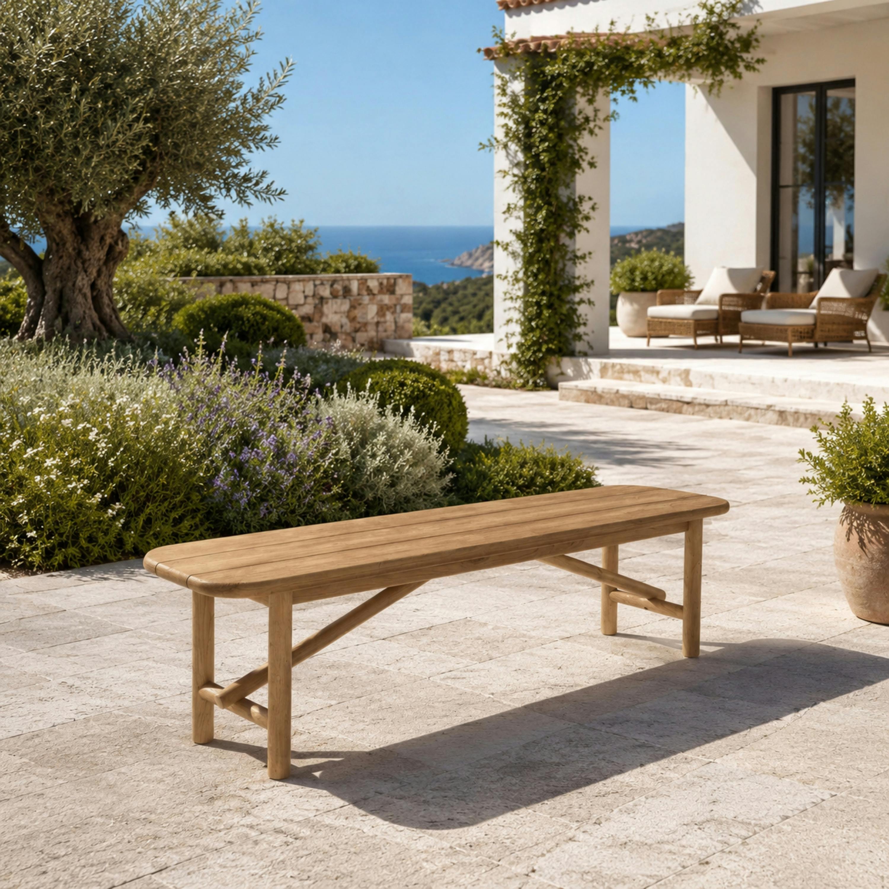 Banc de jardin 180 cm en teck recyclé ORIA
